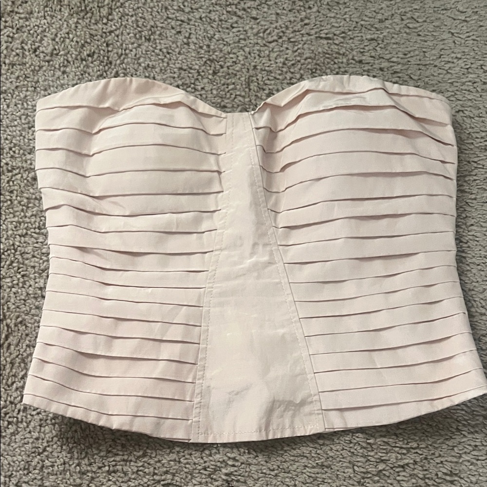 Silence + Noise Cream Strapless Blouse